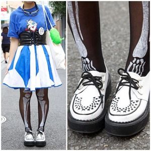 Body Line Platform White Black Lace Up Punk Goth Rave Size 27 US 10.5?